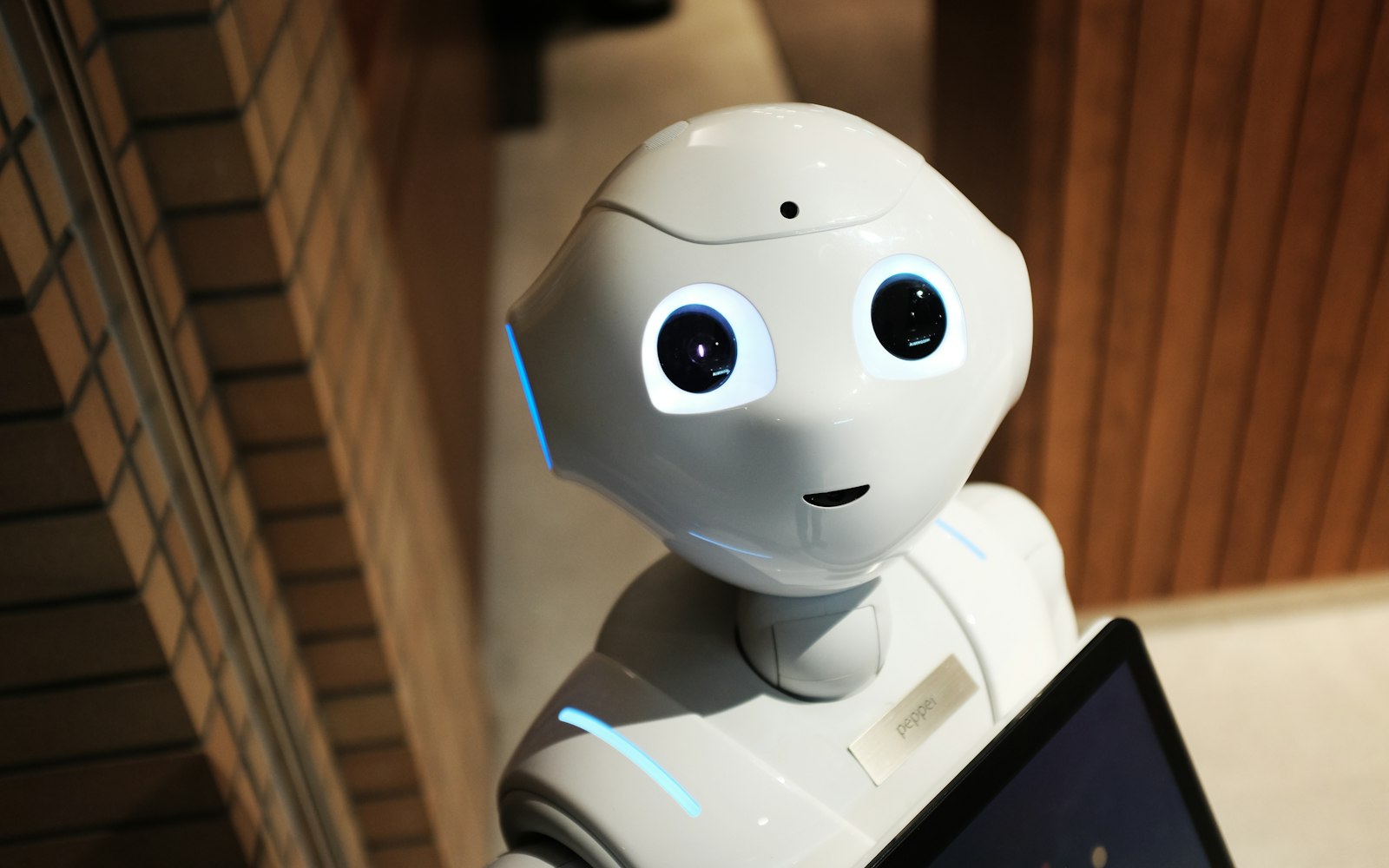 Humanoid robot in a modern setting